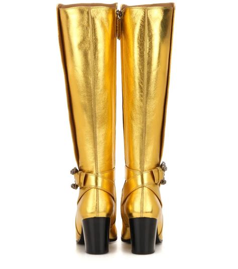 gucci metallic wellington boots
